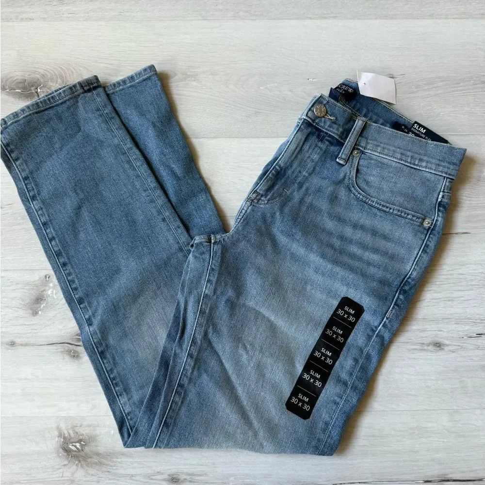 J Crew Slim-fit jean in signature flex Light Denim‎ Blue 30X30 NWT in packaging